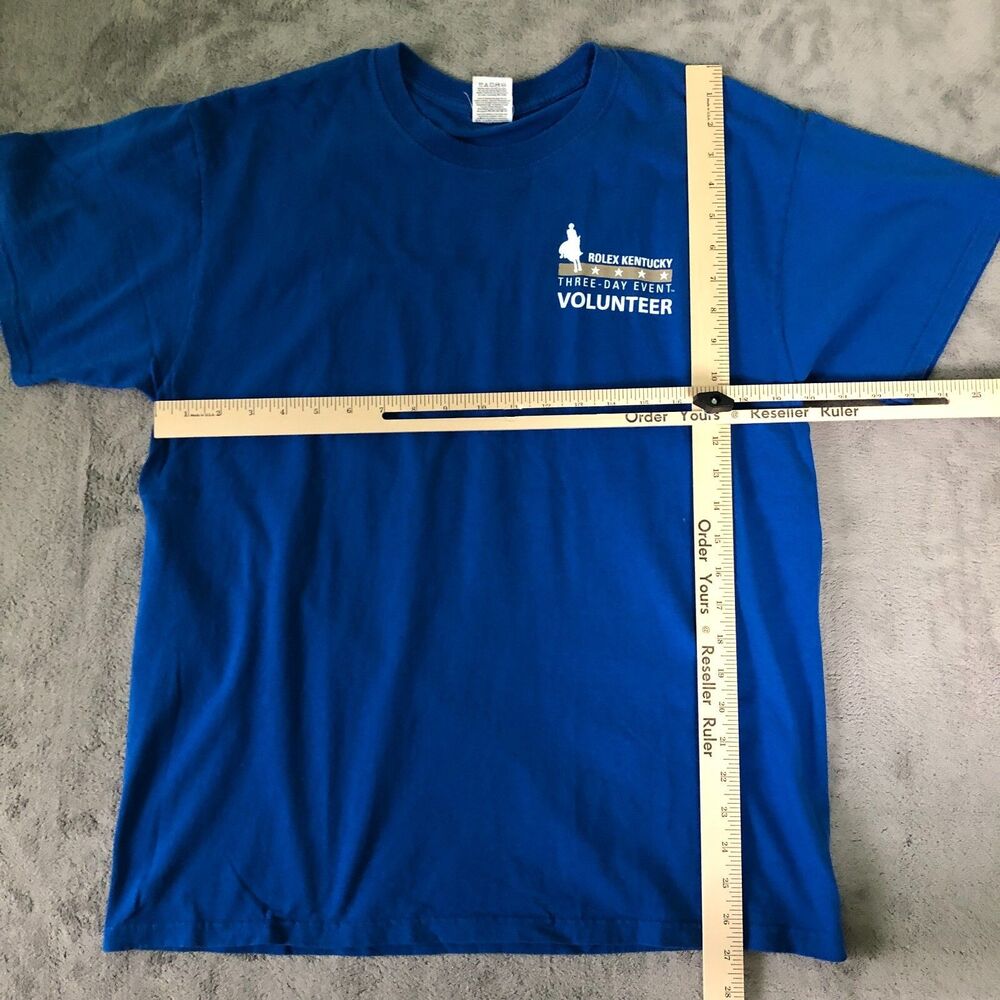 Rolex Kentucky Three Day Event Volunteer 2014 TShirt Unisex Large Blue Eventing - Picture 6 of 8
